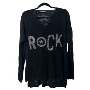 Milio Milano “ROCK” Metallic Star Sweater Size Medium/Large Oversized High Low